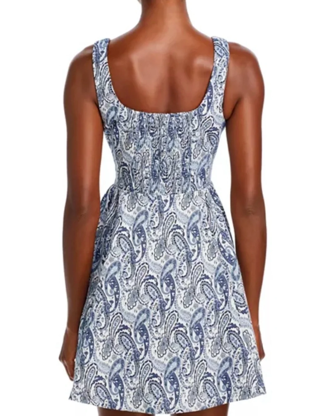 AQUA Paisley Square Neck Mini Dress Size Medium